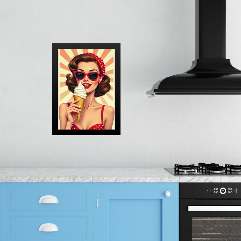 Quadro Decorativo Cozinha Pin Up Com Sorvete