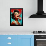 Quadro Decorativo Cozinha Pin Up Girl Refrigerante