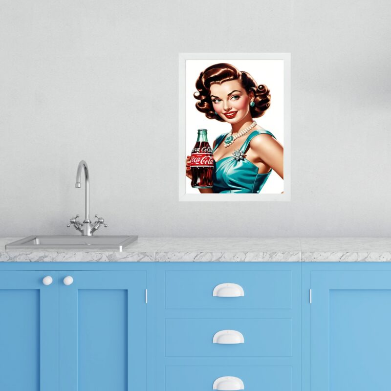 Quadro Decorativo Cozinha Pin Up Refrigerante