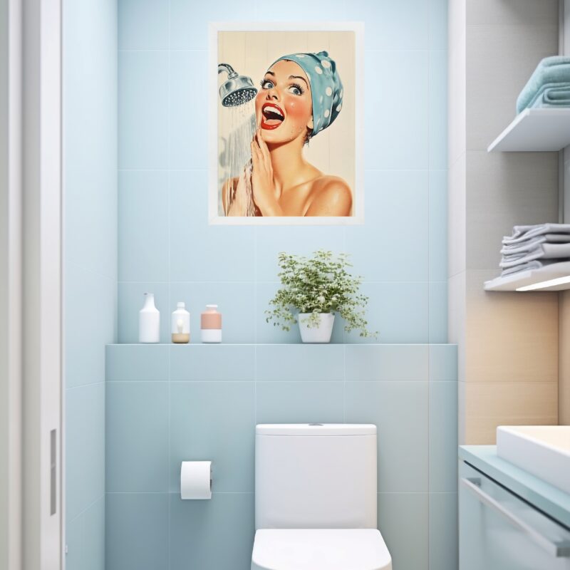 Quadro Decorativo De Banheiro Pin Up Girl