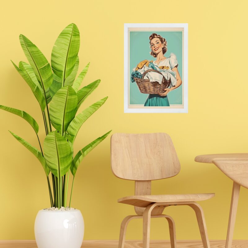 Quadro Decorativo Lavanderia Retrô Pin Up Girl