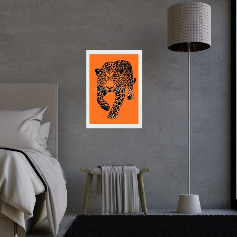 Quadro Decorativo Leopardo Laranja e Preto