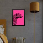 Quadro Decorativo Leopardo Rosa e Preto