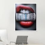 Quadro Decorativo Dinheiro Money Lips