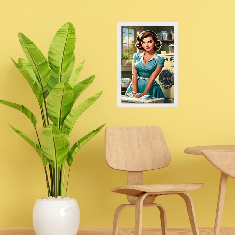Quadro Decorativo Vintage Lavanderia Pin Up Girl