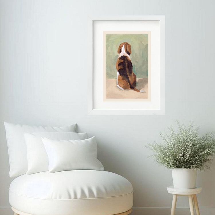 Quadro Efeito Pintura Beagle- 60x48 Cm