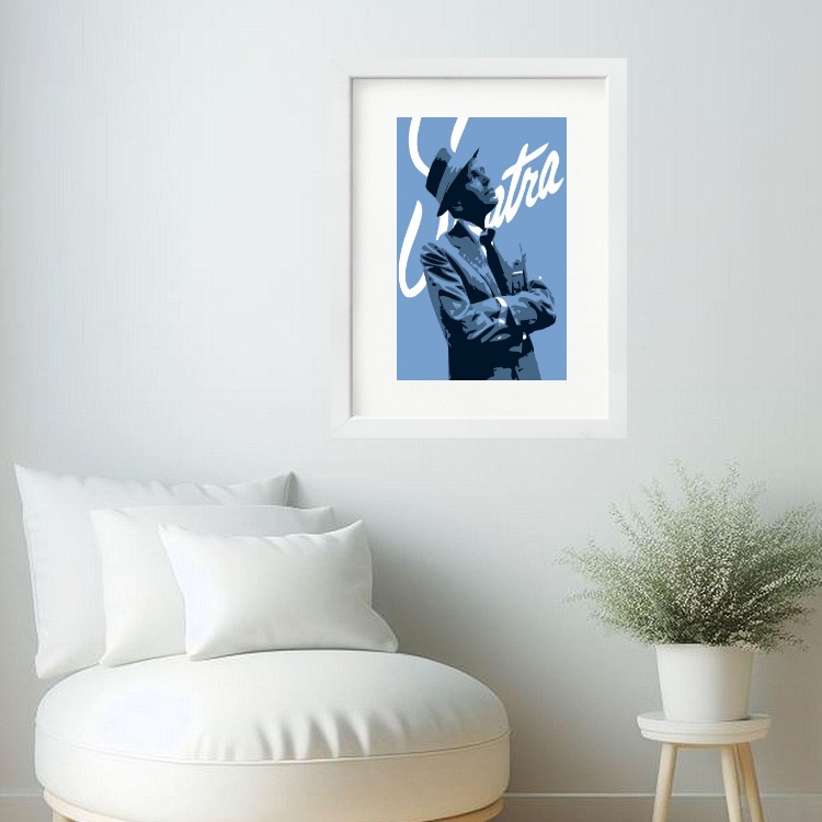 Quadro Frank Sinatra Azul- 60x48 Cm