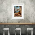 Quadro Itália Comida Com Paisagem- 60X48 Cm