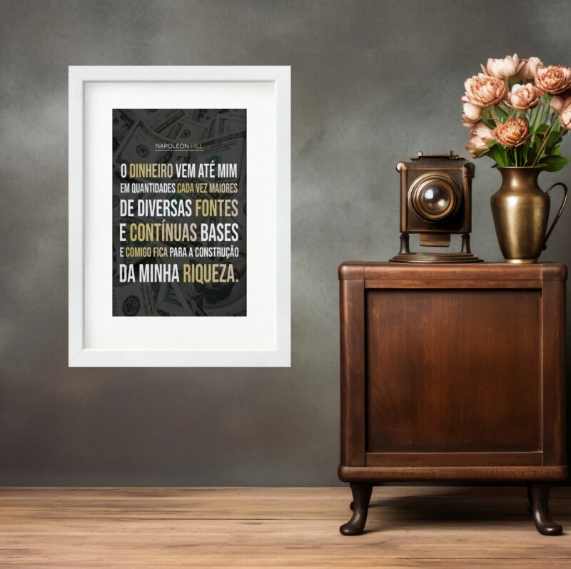 Quadro Lei Da Atração Napoleon Hill - 60 x 48 Cm