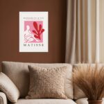 Quadro Matisse Figura Feminina e Coral Rosa Vermelho