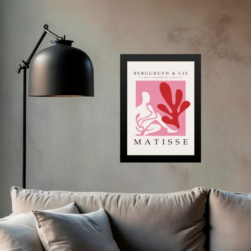 Quadro Matisse Figura Feminina e Coral Rosa Vermelho