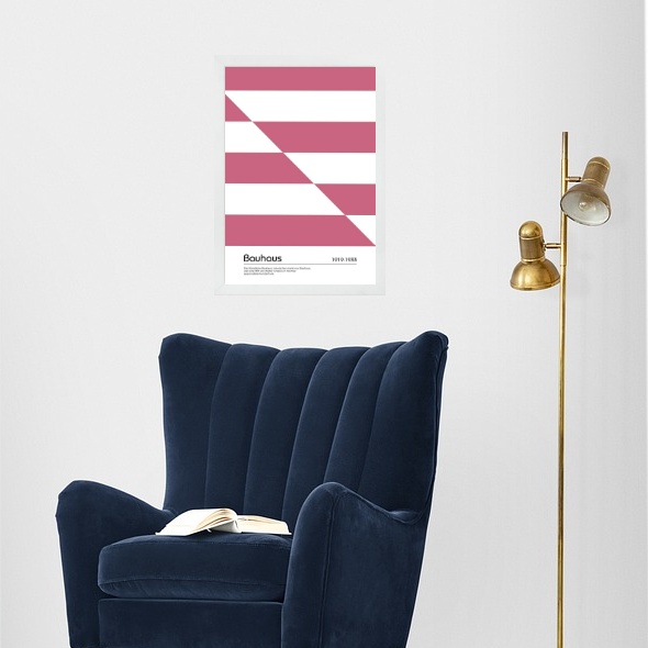 Quadro Modern pink Bauhaus poster