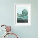 Quadro Montanhas Boho verdes - 60x48 Cm