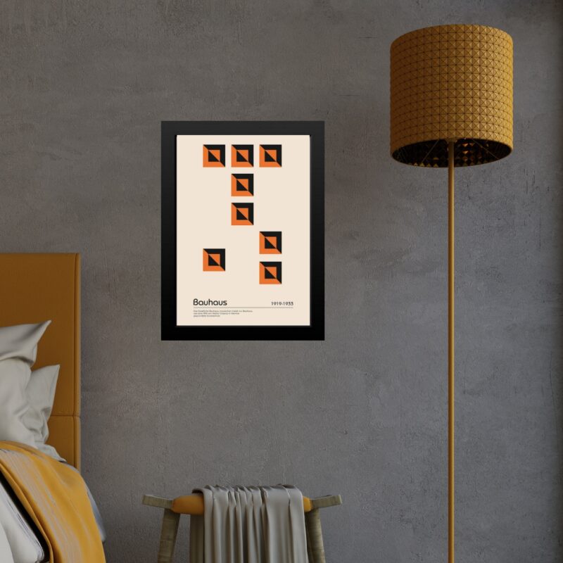 Quadro Orange Bauhaus Geometric Poster