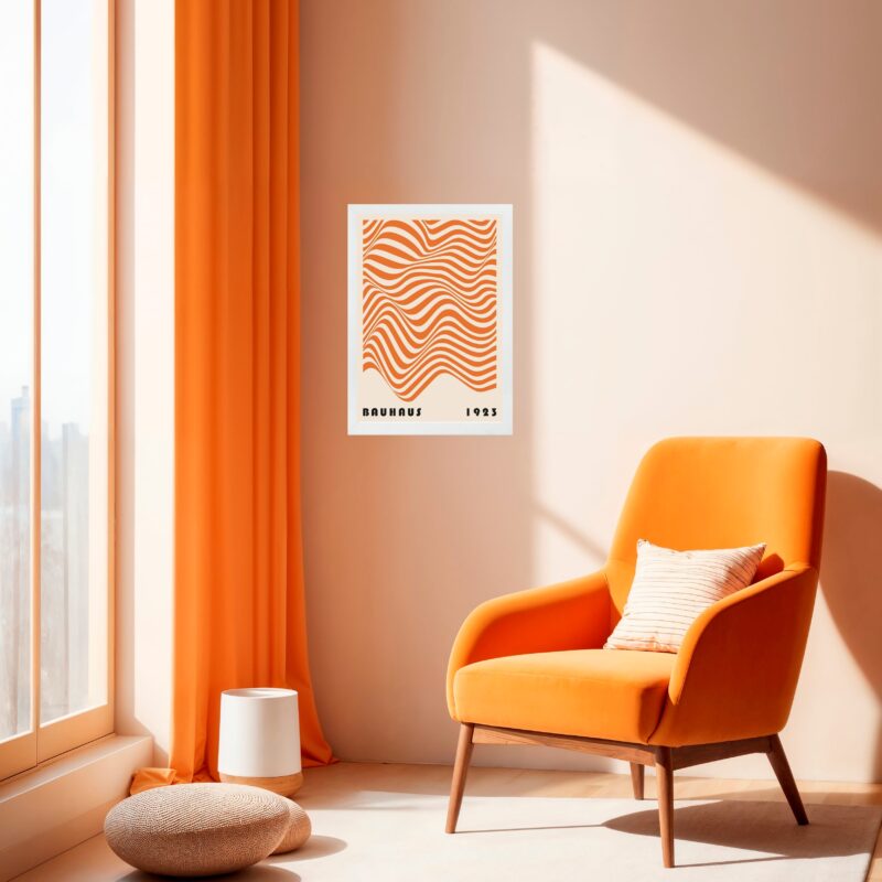 Quadro Orange Bauhaus - Wall Wave