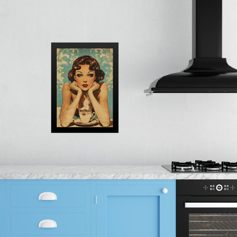 Quadro Para Cozinha Pin Up Com Café