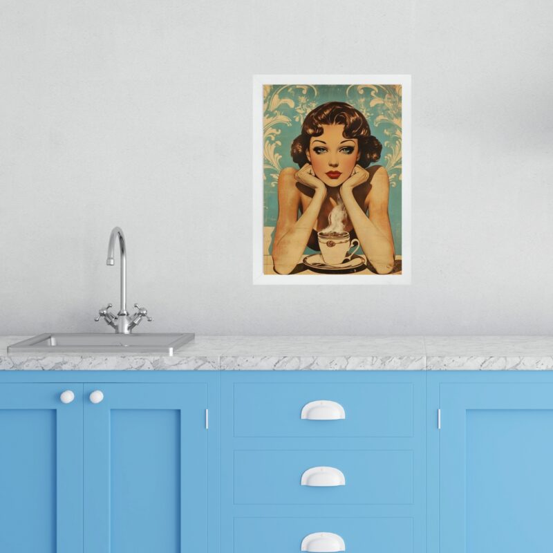 Quadro Para Cozinha Pin Up Com Café