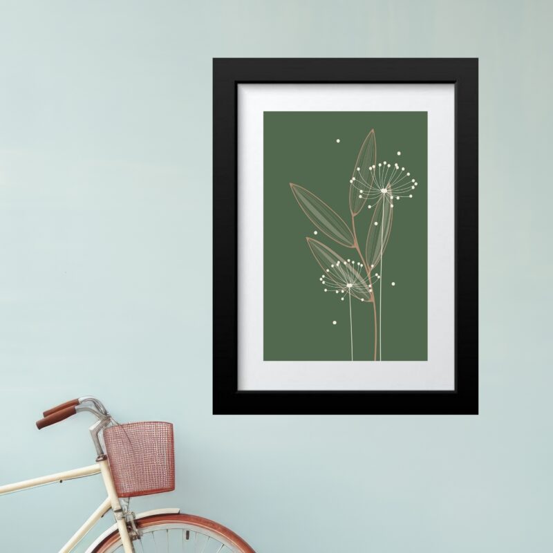 Quadro Planta Minimalista Verde - 60x48 Cm