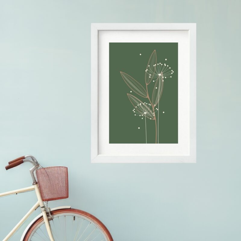 Quadro Planta Minimalista Verde - 60x48 Cm