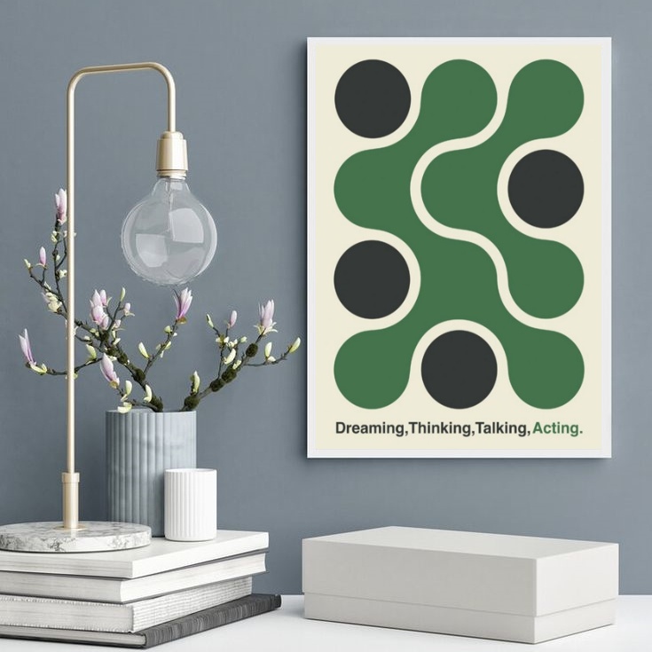 Quadro Poster Bauhaus Verde - Ação