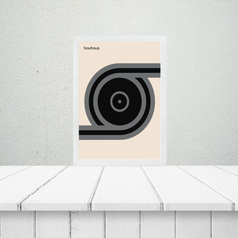 Quadro Vintage Bauhaus Cinza - Disco