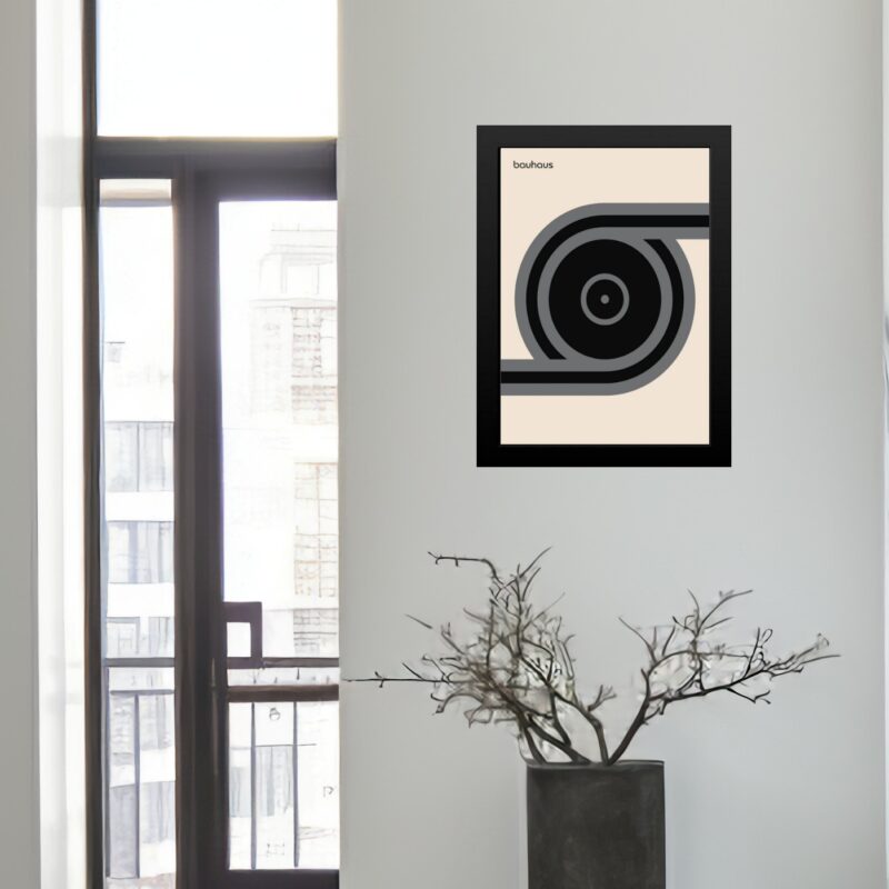 Quadro Vintage Bauhaus Cinza - Disco