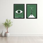 Kit 2 Quadros Artes Bauhaus Verde - Olho e Bike