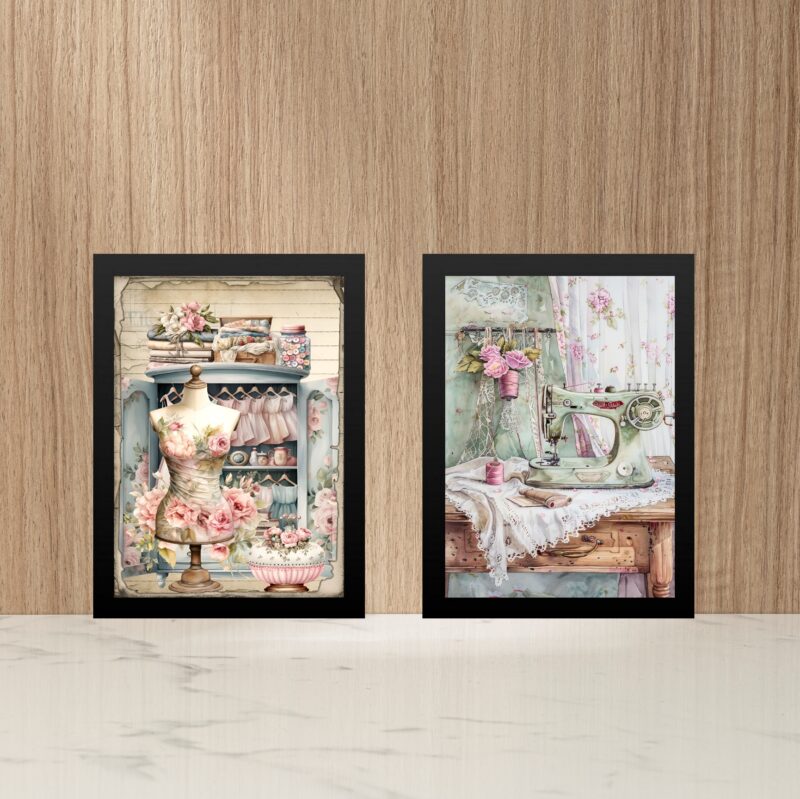 Kit 2 Quadros Atelier - Sala De Costura