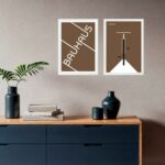 Kit 2 Quadros Bauhaus Marrom - Bicicleta