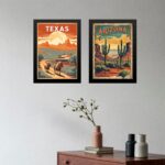 Kit 2 Quadros Decorativos Texas Arizona