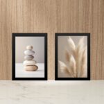 Kit 2 Quadros Fotografias Minimalistas Bege