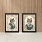 Kit 2 Quadros Gato e Gata - Clássicos Vintage