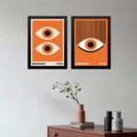 Kit 2 Quadros Olhos Laranja - Bauhaus