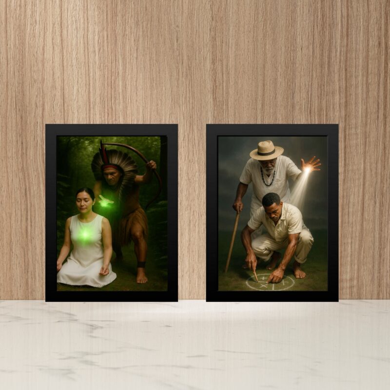 Kit 2 Quadros Umbanda - Entidades e Médiuns