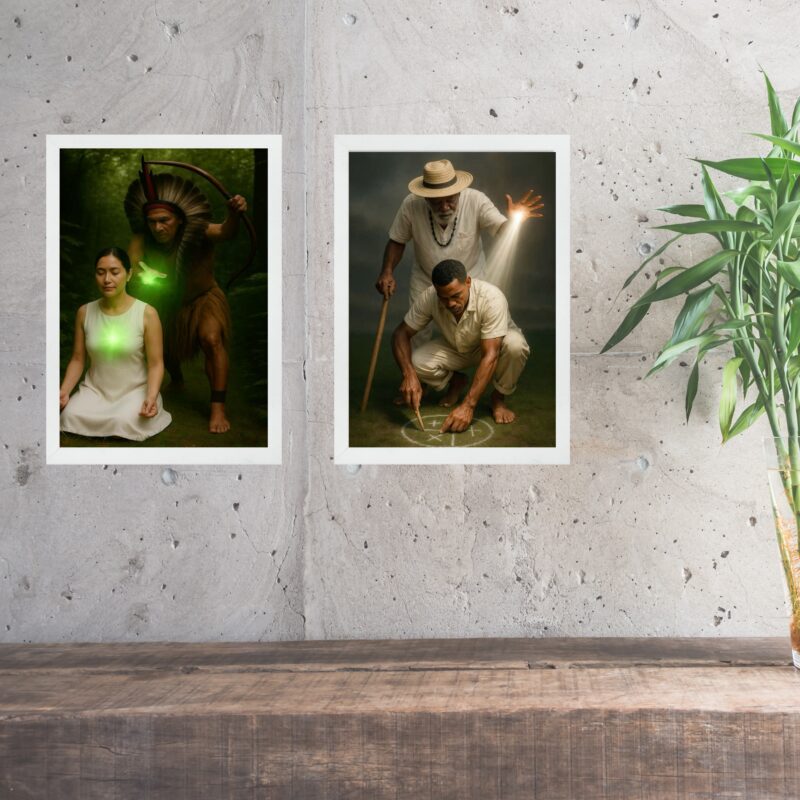 Kit 2 Quadros Umbanda - Entidades e Médiuns
