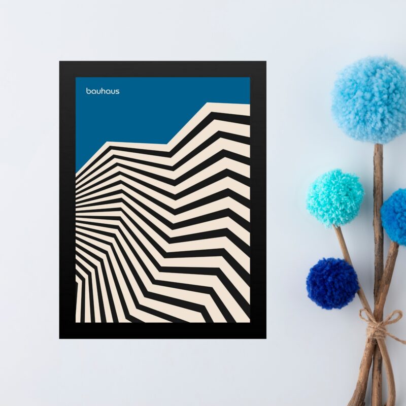 Quadro Abstrato Bauhaus Azul - Geométrico