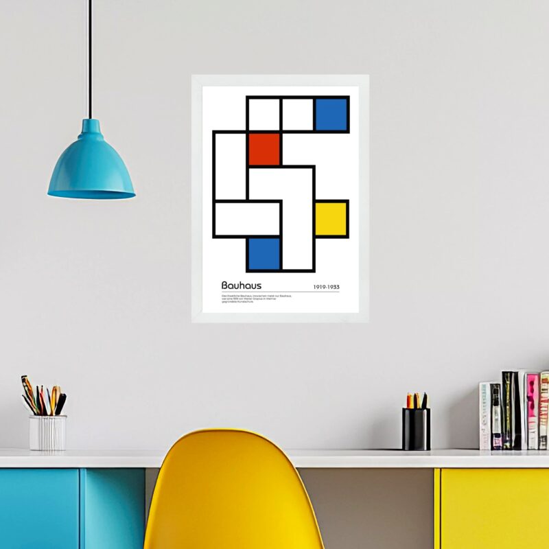 Quadro Abstrato Bauhaus Multicolor - Tetris