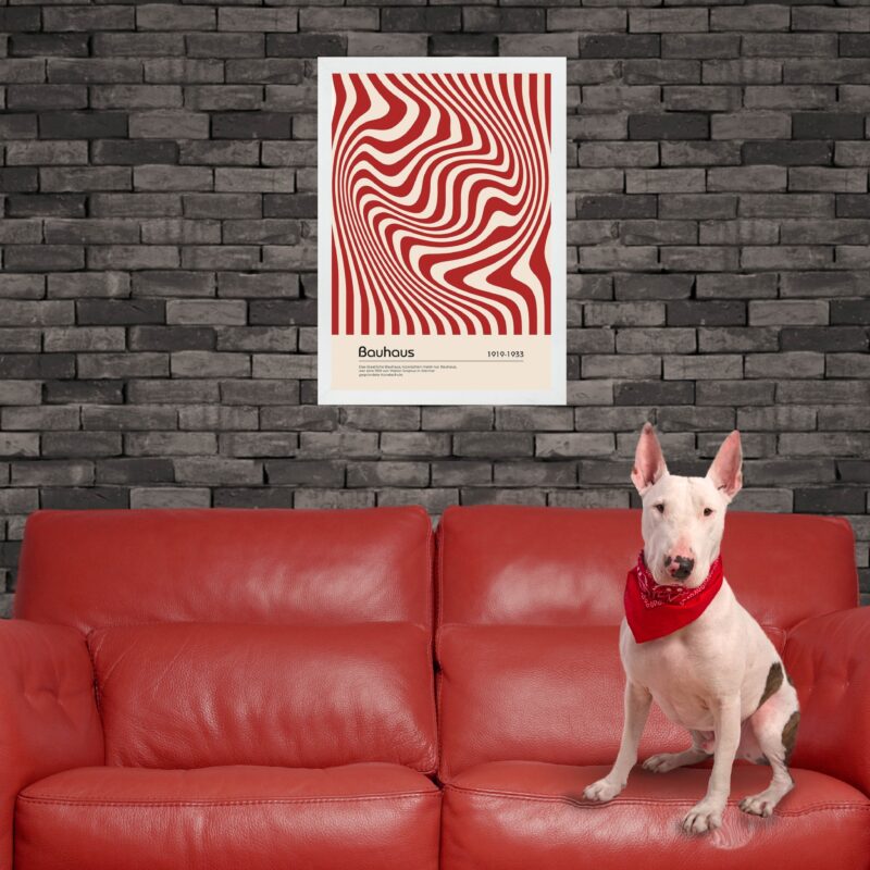 Quadro Abstrato Bauhaus Vermelho- Hypnotic Silk