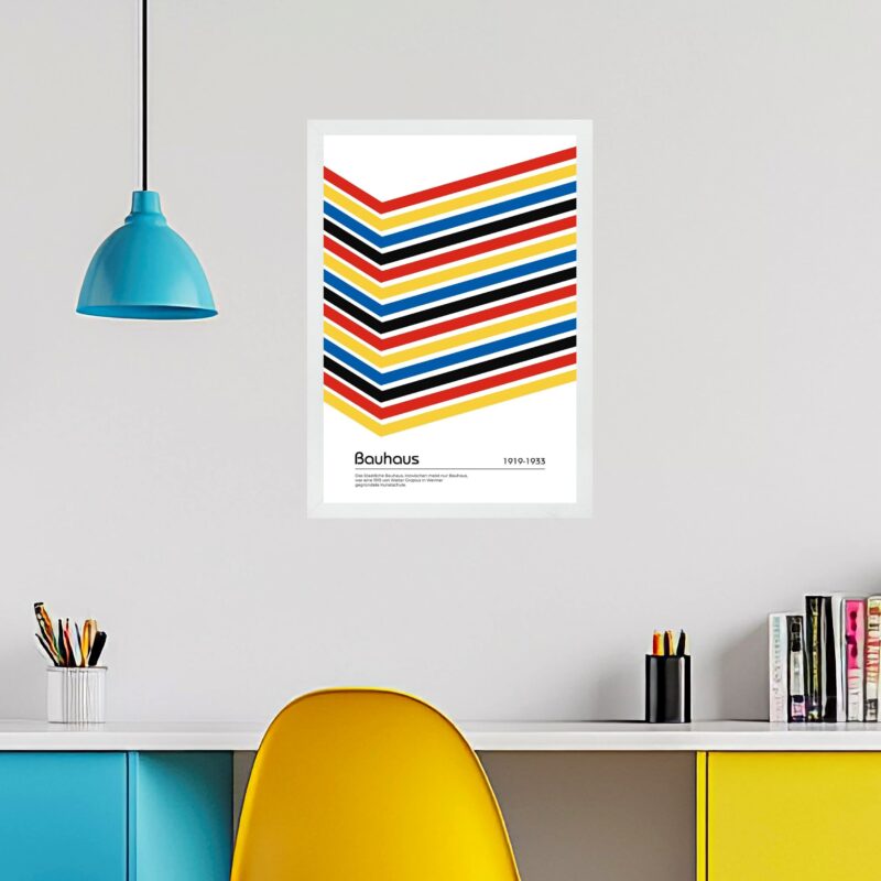 Quadro Abstrato Vintage Bauhaus Multicolor