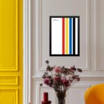 Quadro Abstrato Vintage Bauhaus Multicolor - Linhas