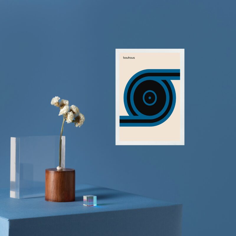 Quadro Arte Bauhaus Azul - Disk Roll