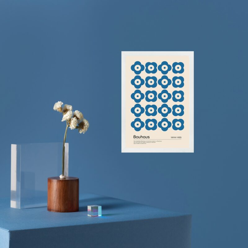 Quadro Arte Bauhaus - Flores Azuis