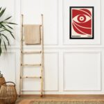 Quadro Arte Bauhaus Vermelho e Bege - Olho
