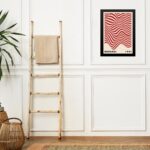 Quadro Arte Bauhaus Vermelho e Bege - Ondas
