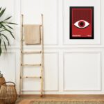 Quadro Arte Bauhaus Vermelho e Branco - Olhos Cílios