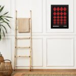 Quadro Arte Bauhaus Vermelho e Preto - Losangos