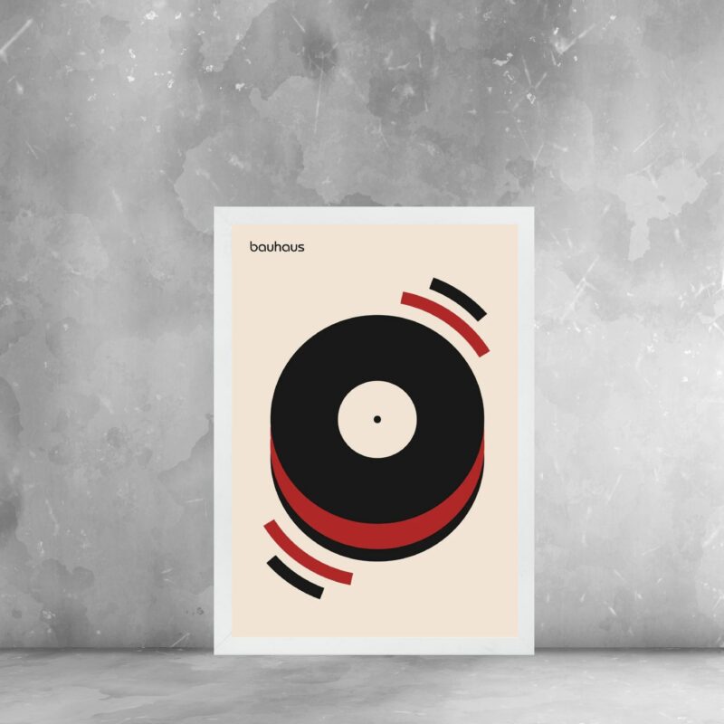 Quadro Arte Bauhaus red vintage poster - Musical Happiness