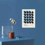 Quadro Arte Geométrica Bauhaus - Cubos Azuis