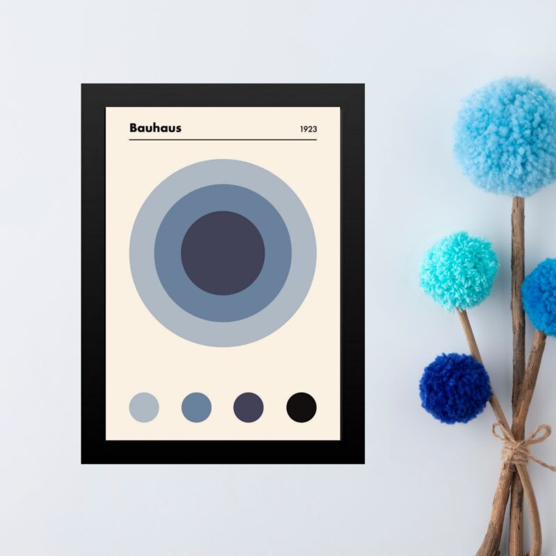 Quadro Arte Olho Bauhaus Tons de Azul