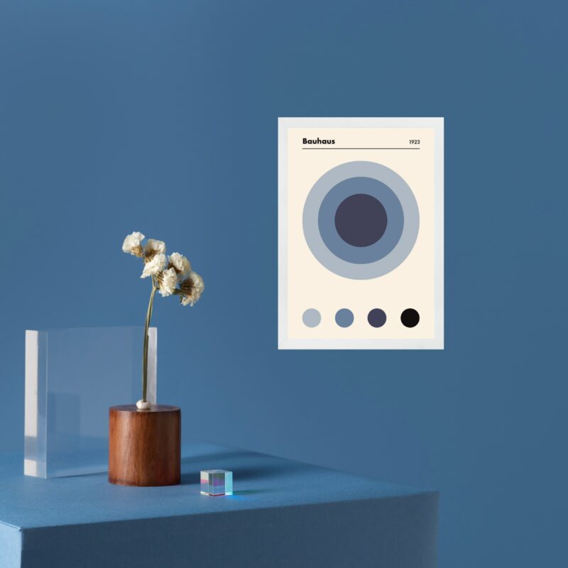 Quadro Arte Olho Bauhaus Tons de Azul